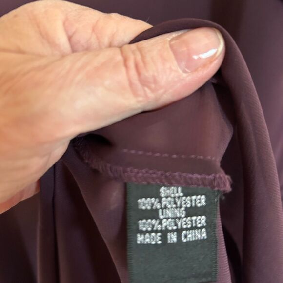 Adrianna Papell Asymmetrical Flutter Sleeve Beaded Neckline Midi Dress 14 - Picture 6 of 11